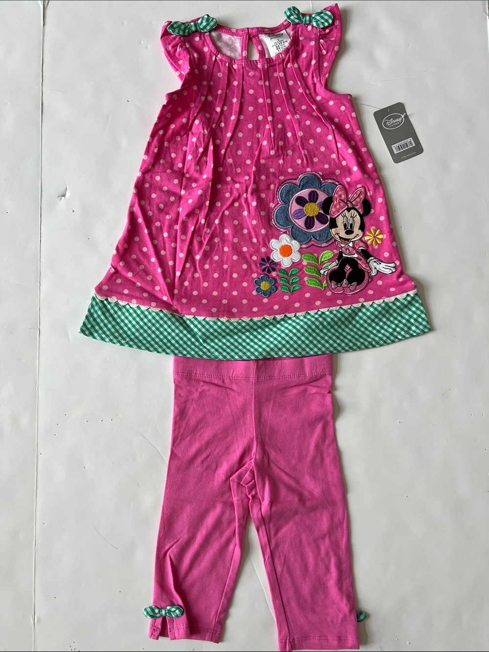 Disney Pink Minnie Mouse Polka Dot Tunic & Leggings Set